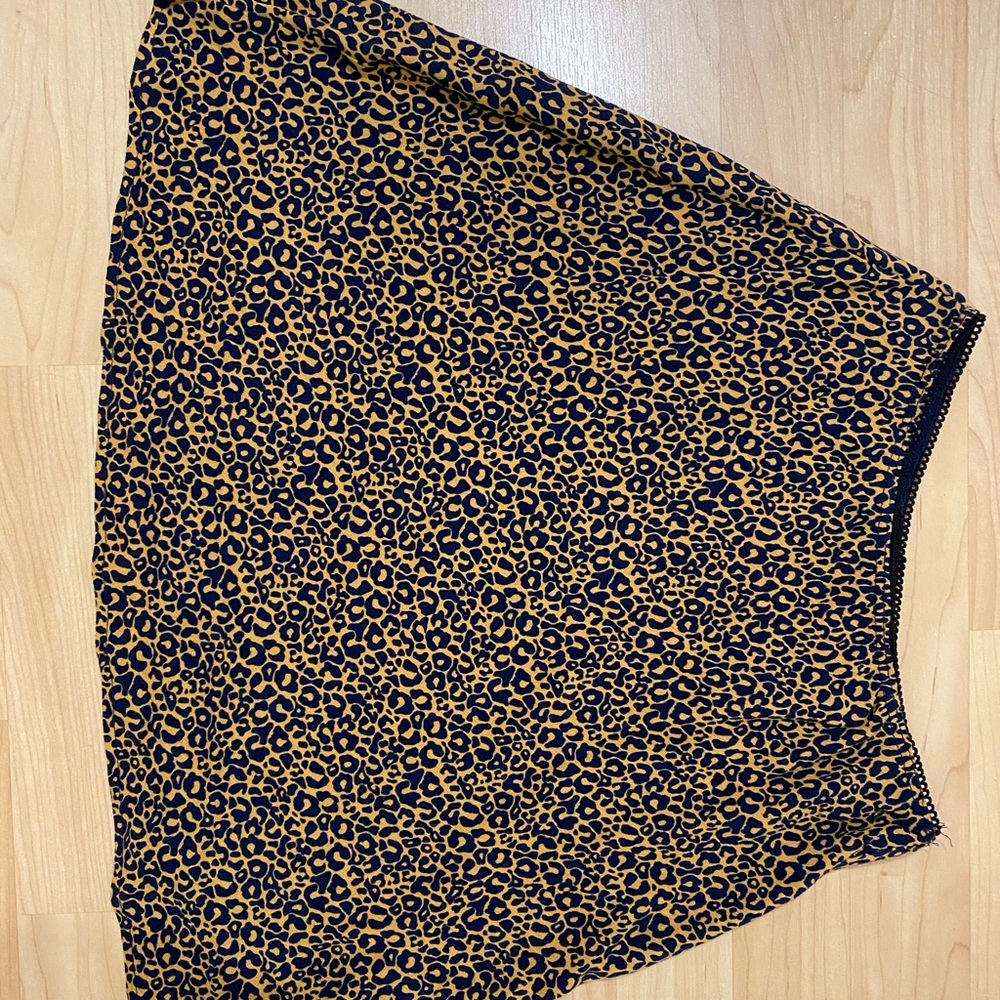 Leopard print slip skirt